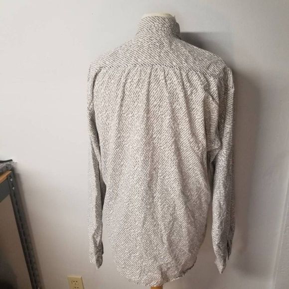 Tomato Mens Button Front Shirt Gray White Handwriting 100% Cotton Vintage XL - Picture 2 of 12